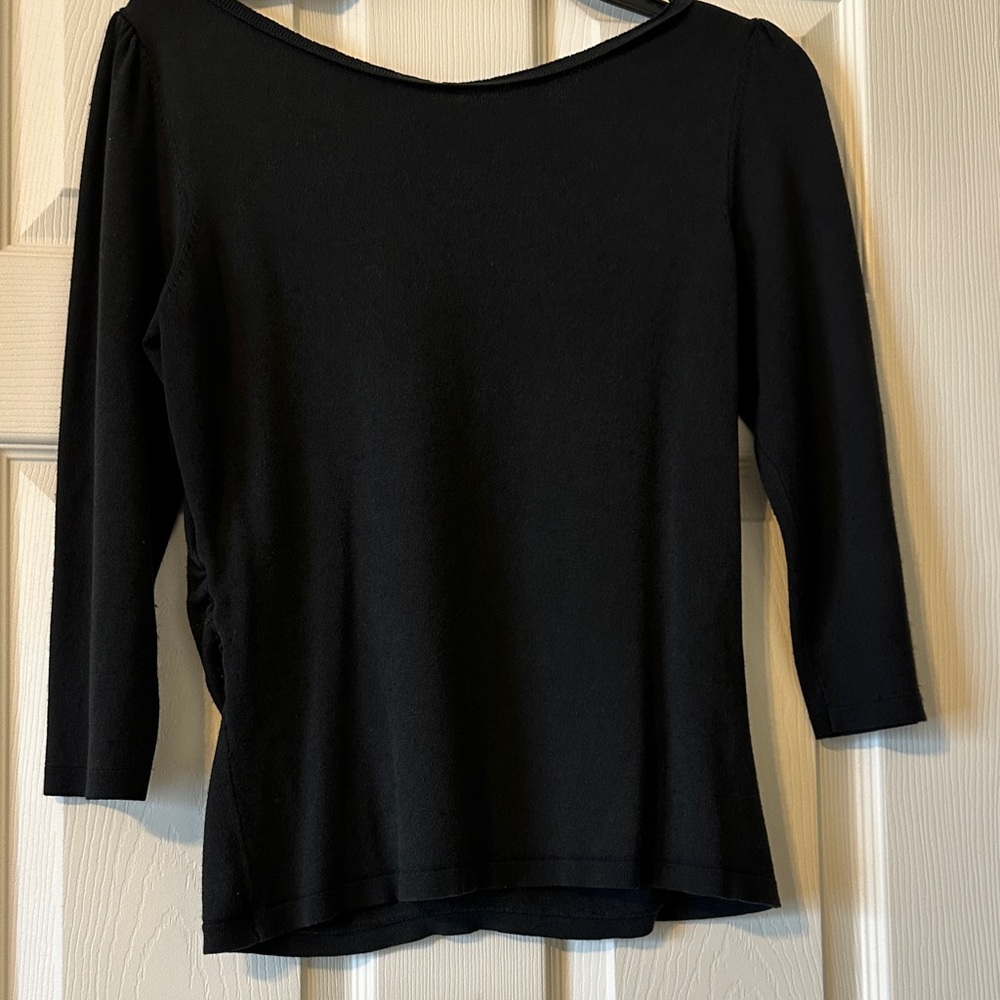 Ann Taylor Classic Black Long Sleeve Top - Picture 2 of 4